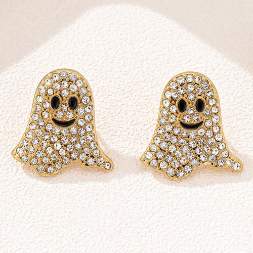 18K Gold-Plated Rhinestone Halloween Ghost Earrings | STAHlin RADIANCE