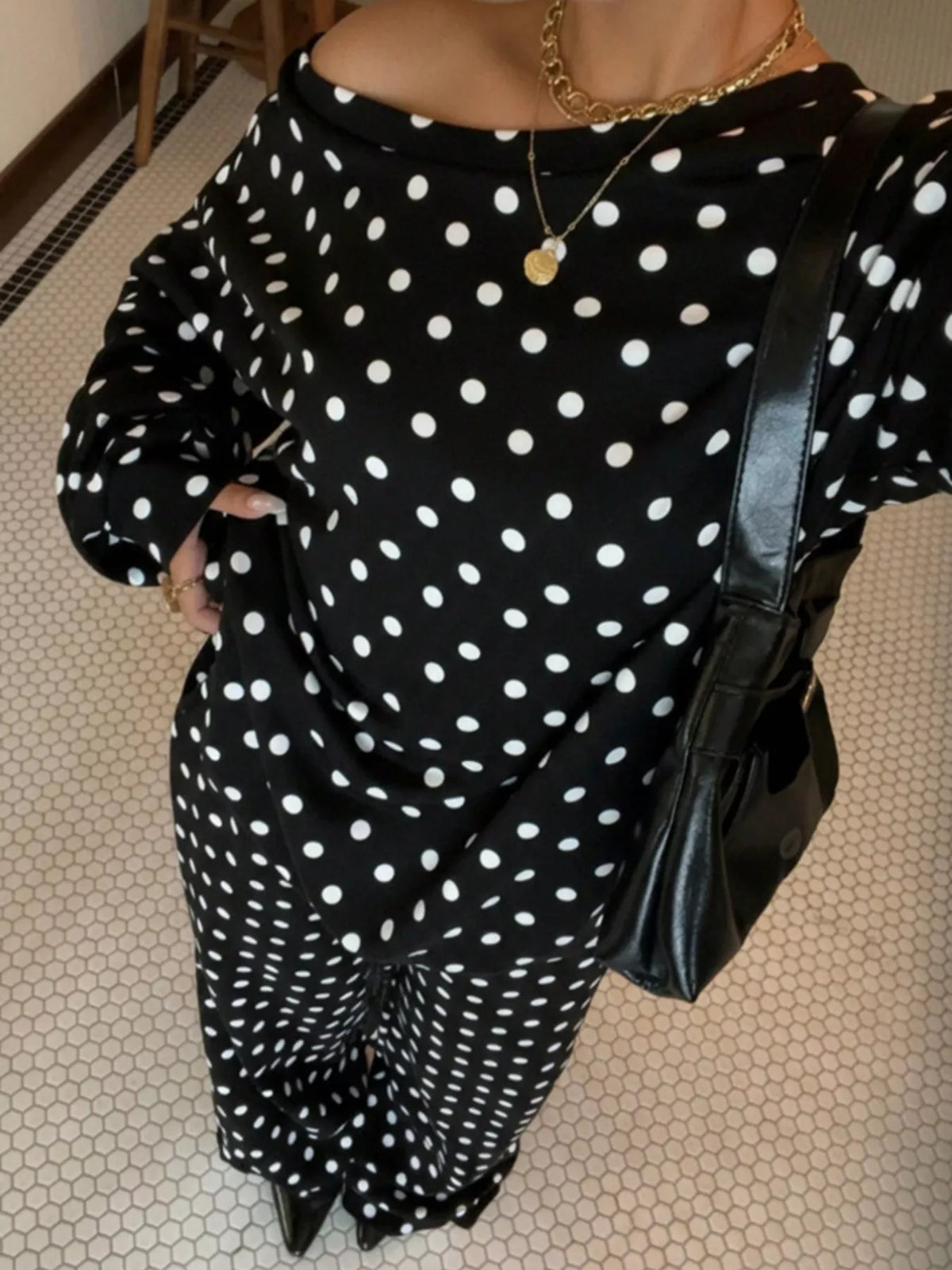 Polka Dot Long Sleeve Top and Pants Set | STAHlin RADIANCE