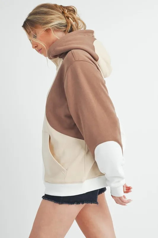 Aemi + Co Color Block Hoodie with Kangaroo Pocket | STAHlin RADIANCE