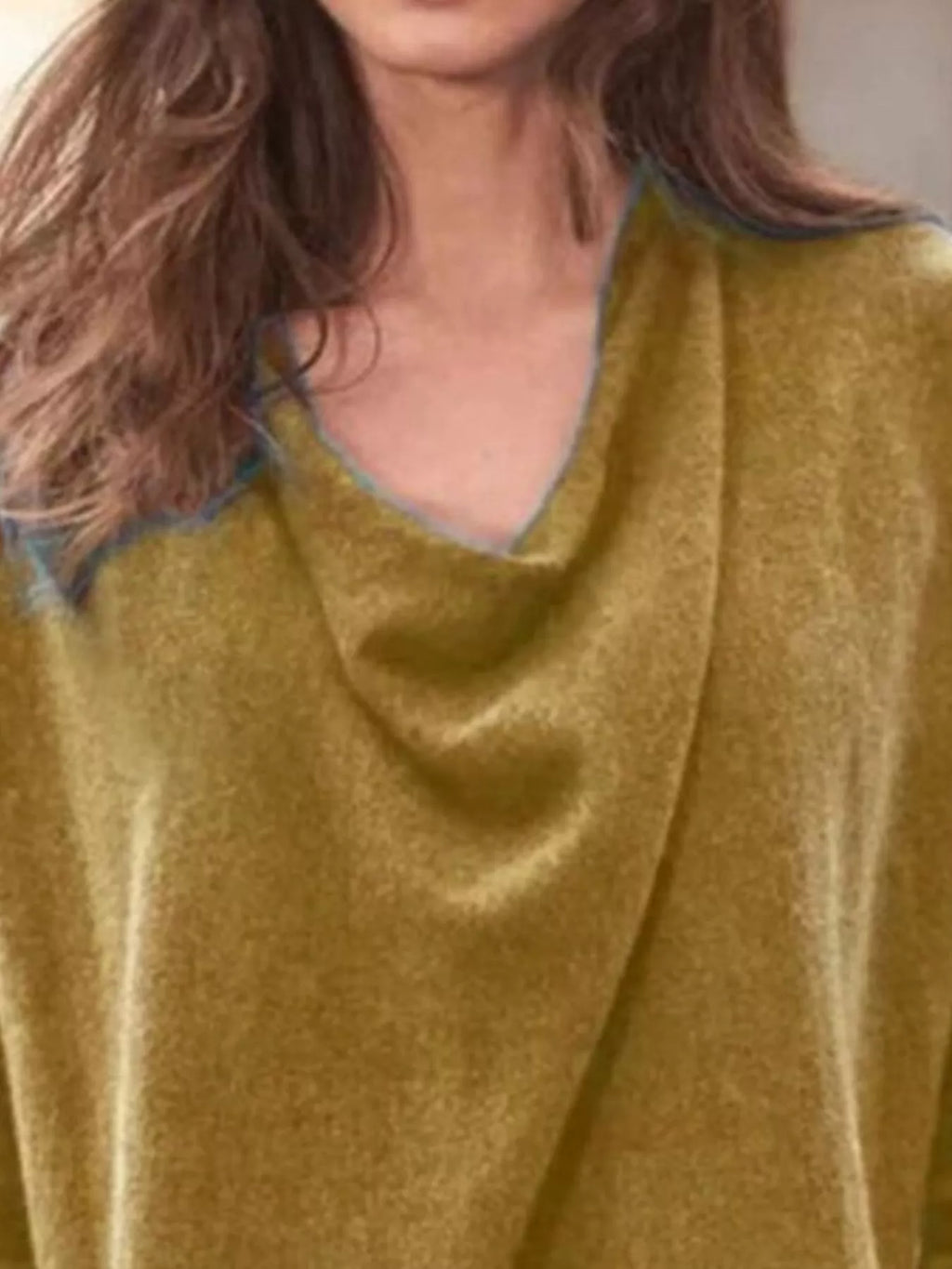 Full Size Cowl Neck Long Sleeve Top Plus Size | STAHlin RADIANCE