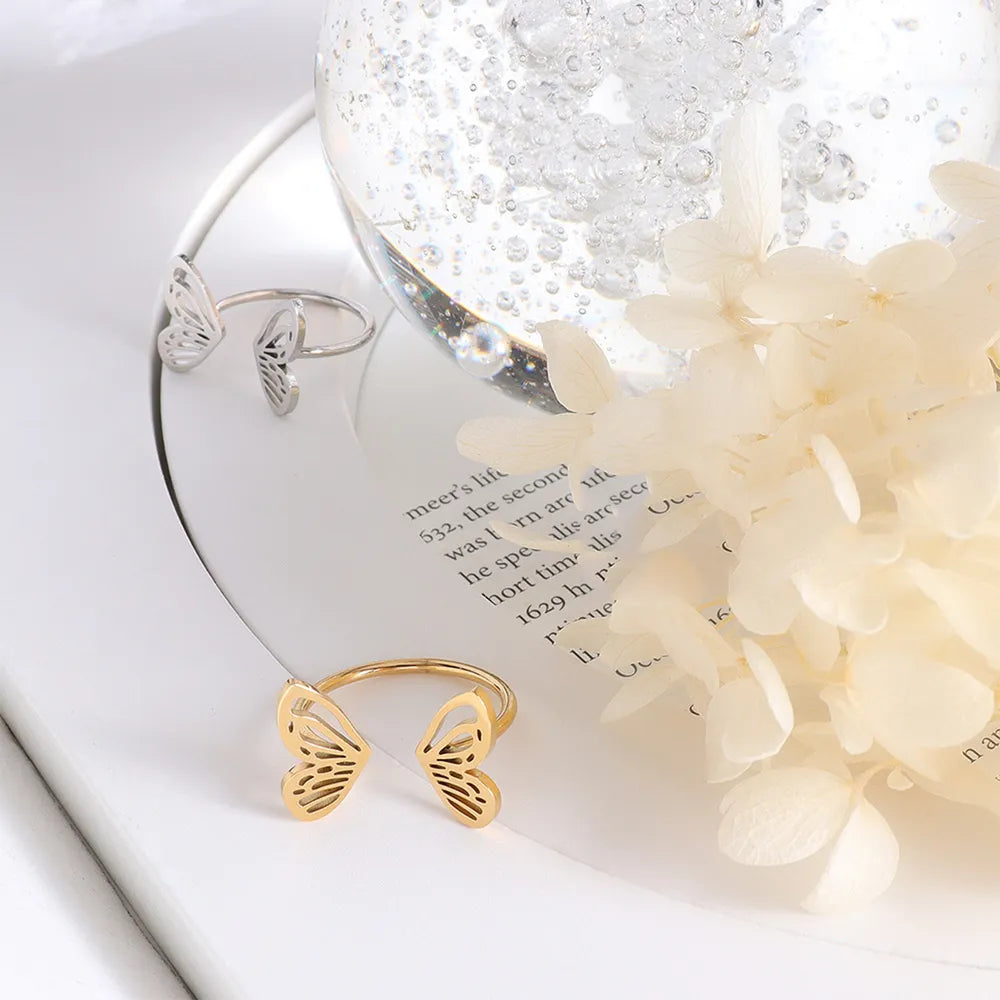 Titanium Steel Butterfly Open Ring | STAHlin RADIANCE