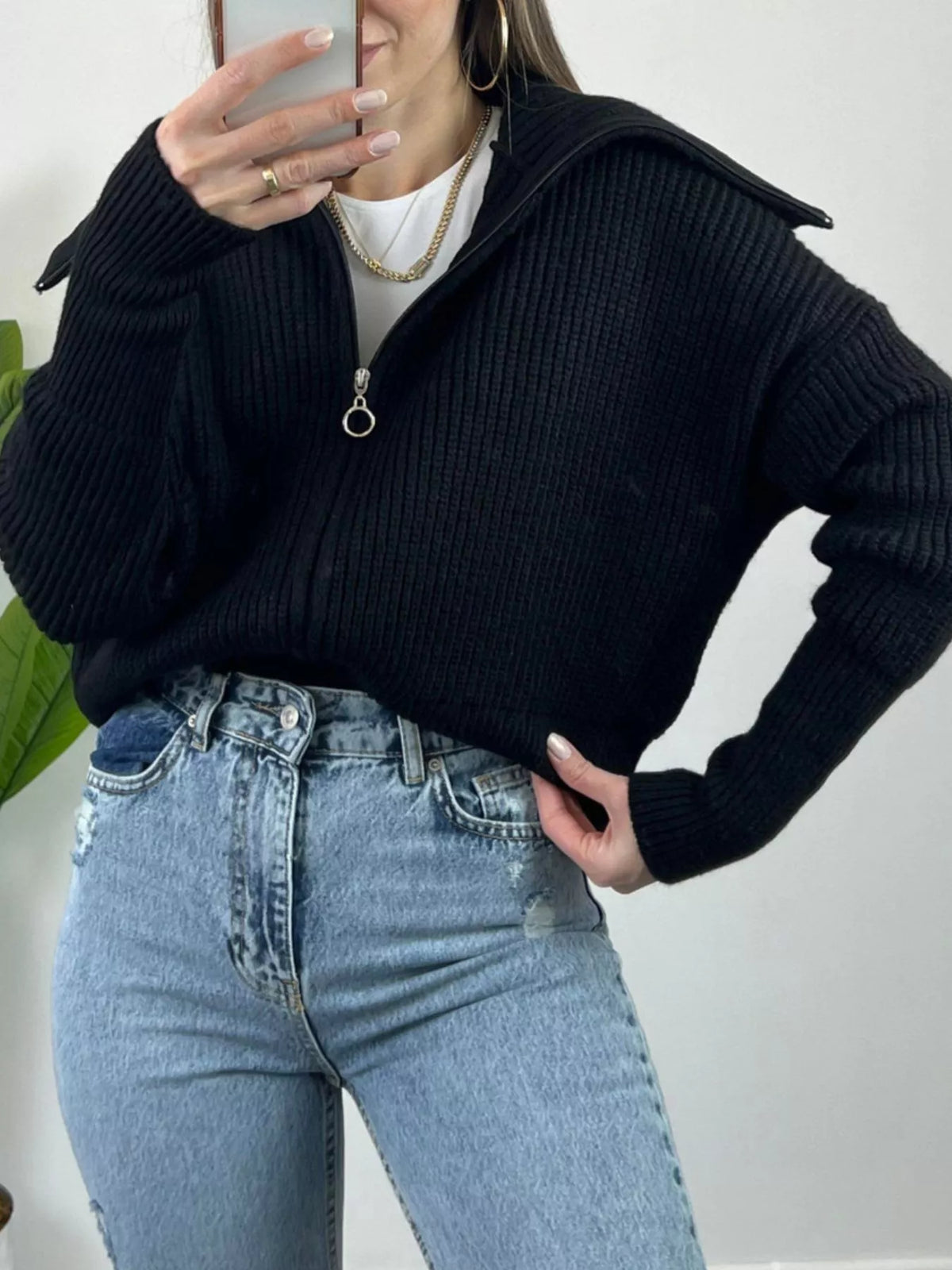 The Dropped Shoulder Zip Cardigan | STAHlin RADIANCE