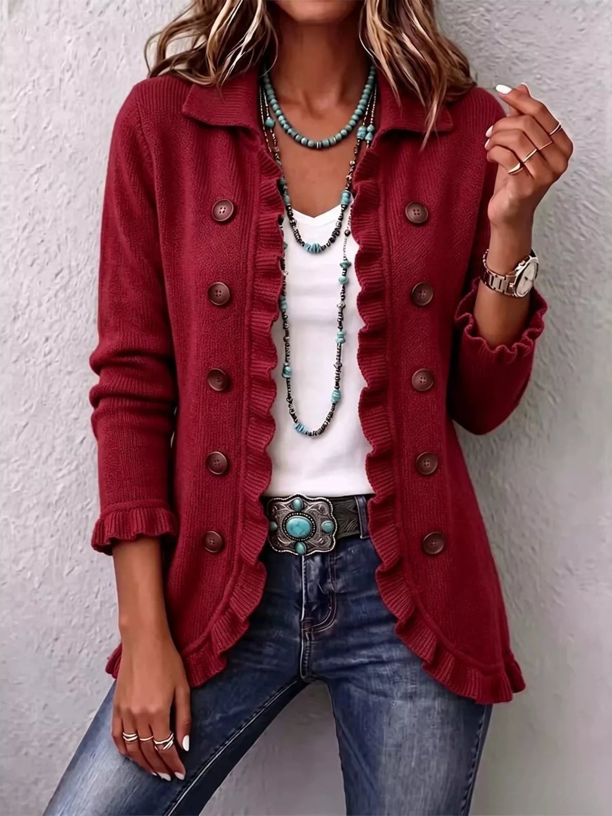 The Eloise Ruffle Cardigan | STAHlin RADIANCE