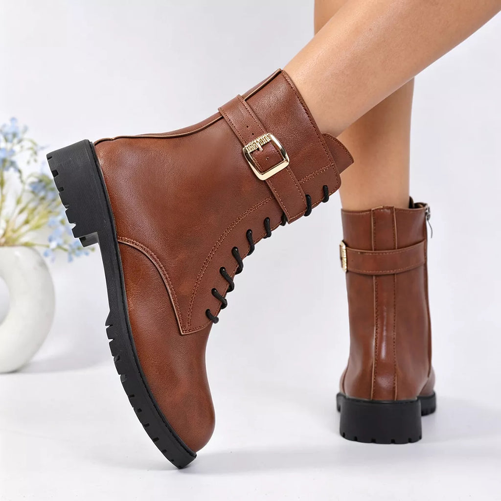 Round Toe Lace Up Boots | STAHlin RADIANCE
