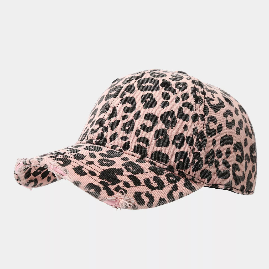 Distressed Leopard Print Cotton Baseball Cap | STAHlin RADIANCE