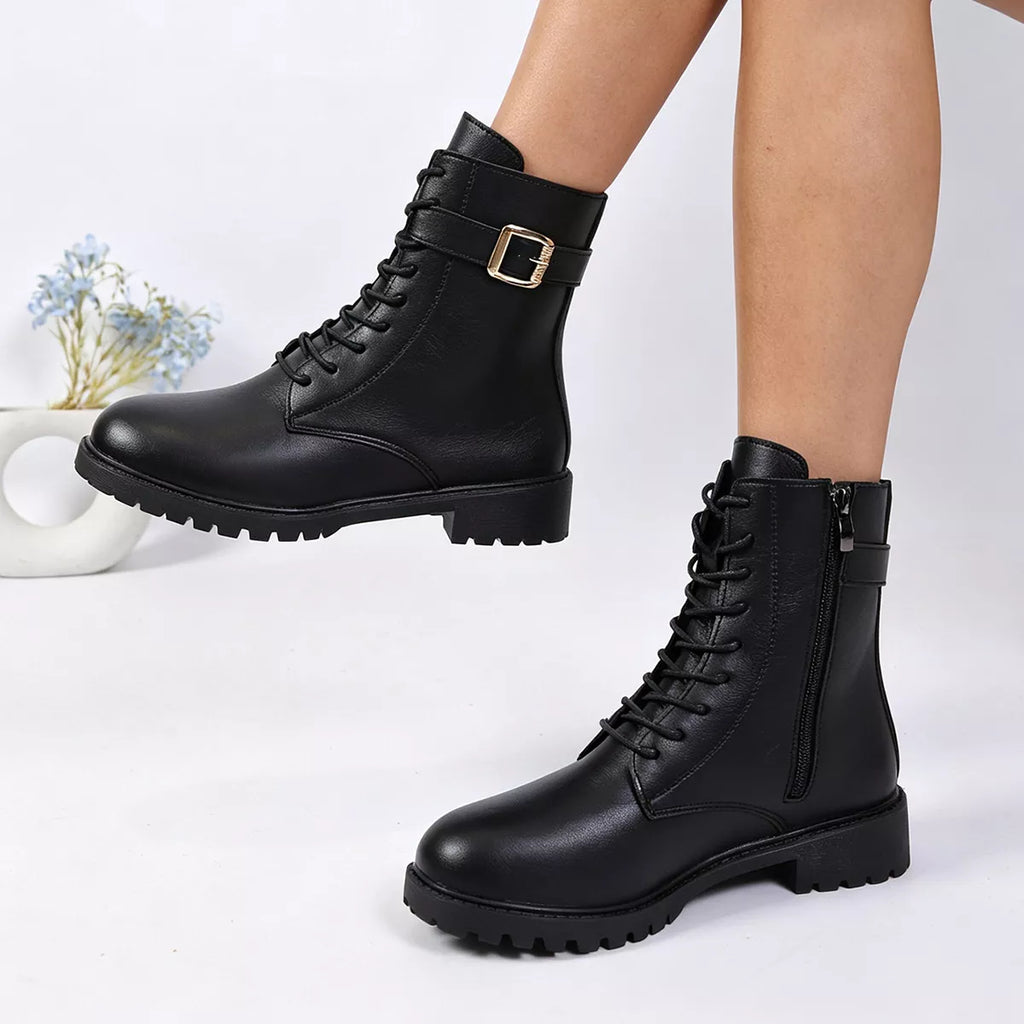 Round Toe Lace Up Boots | STAHlin RADIANCE