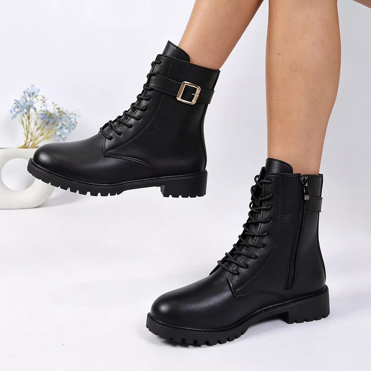 Round Toe Lace Up Boots | STAHlin RADIANCE