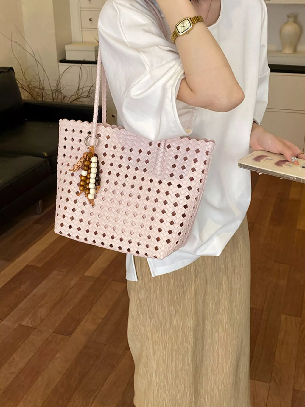 Woven Hollow-Out Shoulder Bag | STAHlin RADIANCE