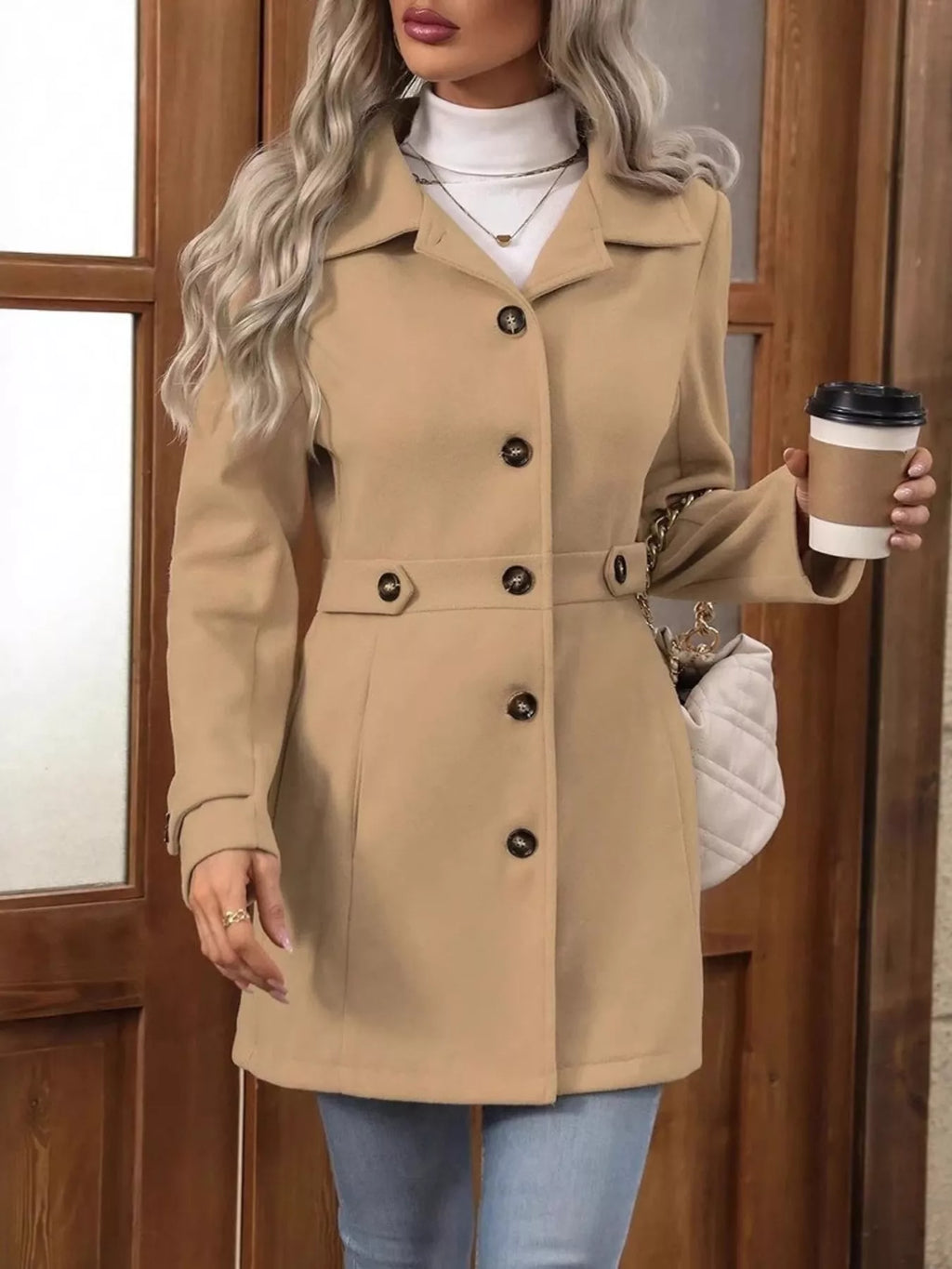 Single-Breasted Long Sleeve Coat | STAHlin RADIANCE