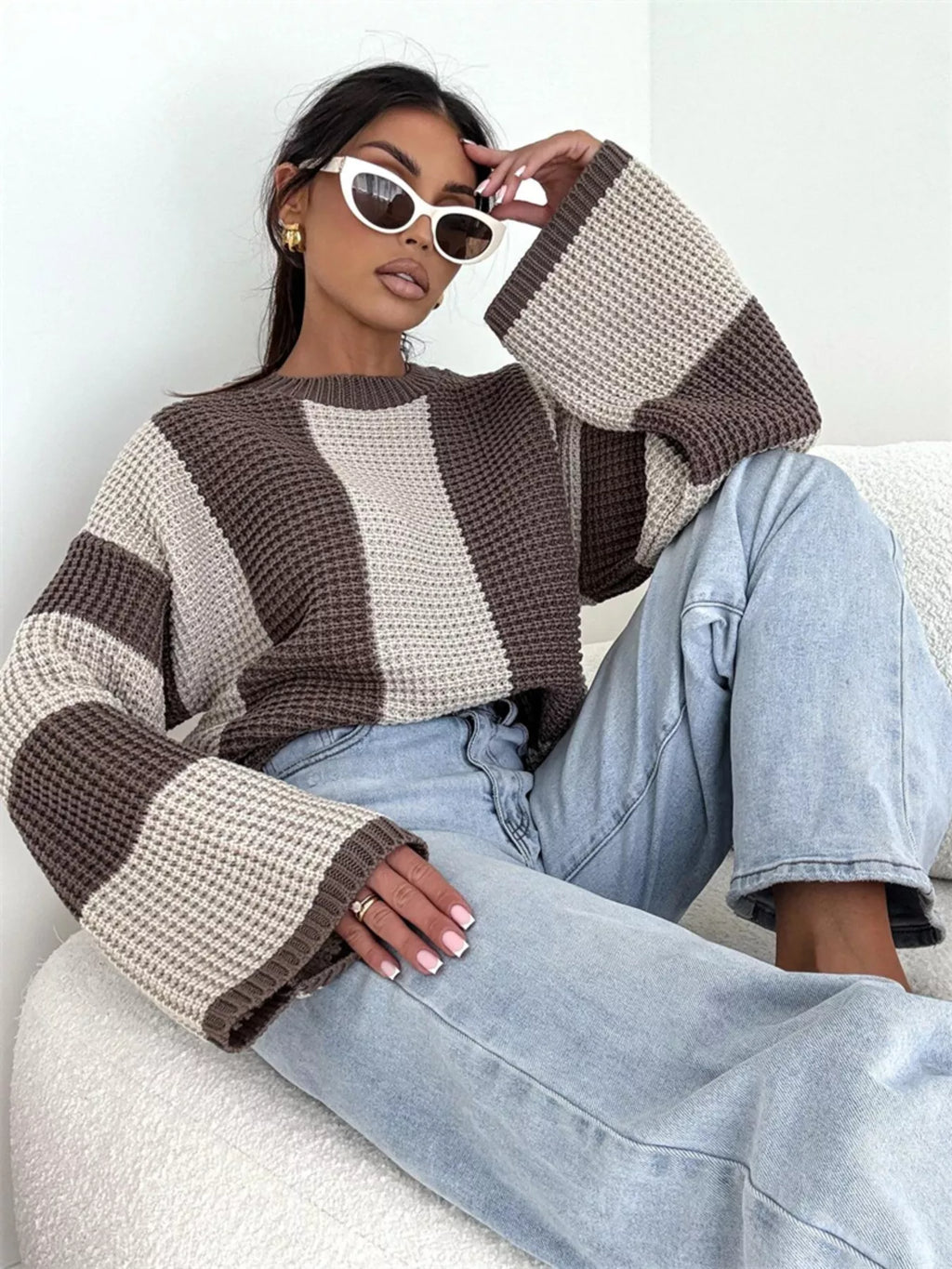 Color Block Long Sleeve Sweater | STAHlin RADIANCE