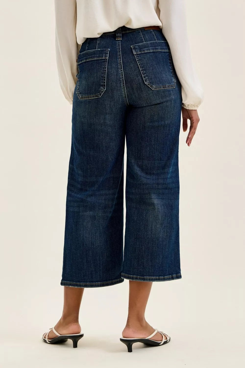 Judy Blue High Waist Wide Crop Utility Jeans with Patch Pocket | STAHlin RADIANCE