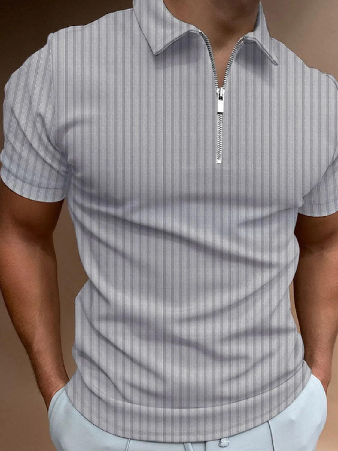 Men's Full Size Collared Neck Short Sleeve Polo Plus Size | STAHlin RADIANCE