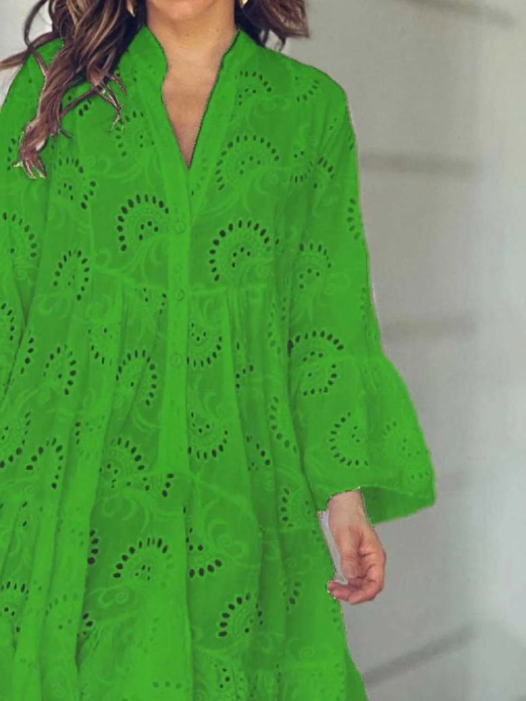 Full Size Eyelet Ruffled Hem Tiered Dress Plus Size | STAHlin RADIANCE