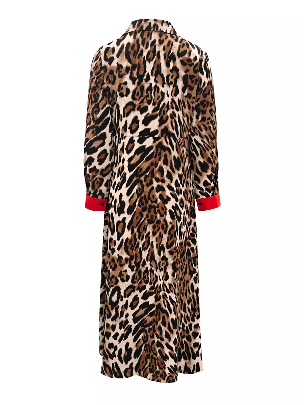 Leopard Print Long Sleeve Shirt Dress with Contrast Trim | STAHlin RADIANCE