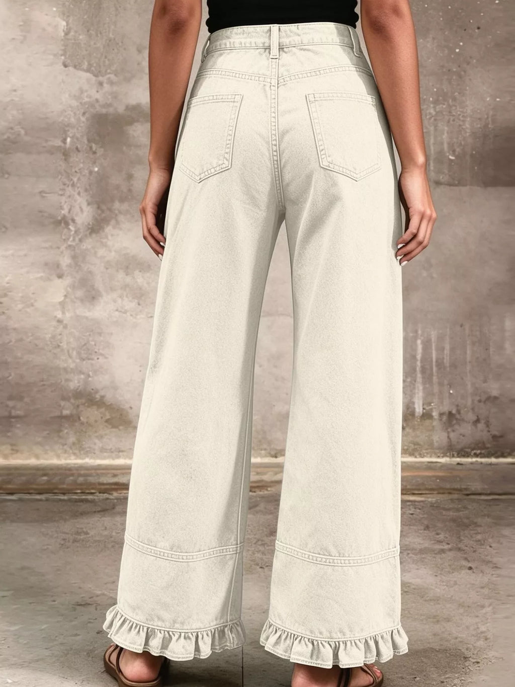 The Nova Ruffle Hem Wide-Leg Jeans | STAHlin RADIANCE