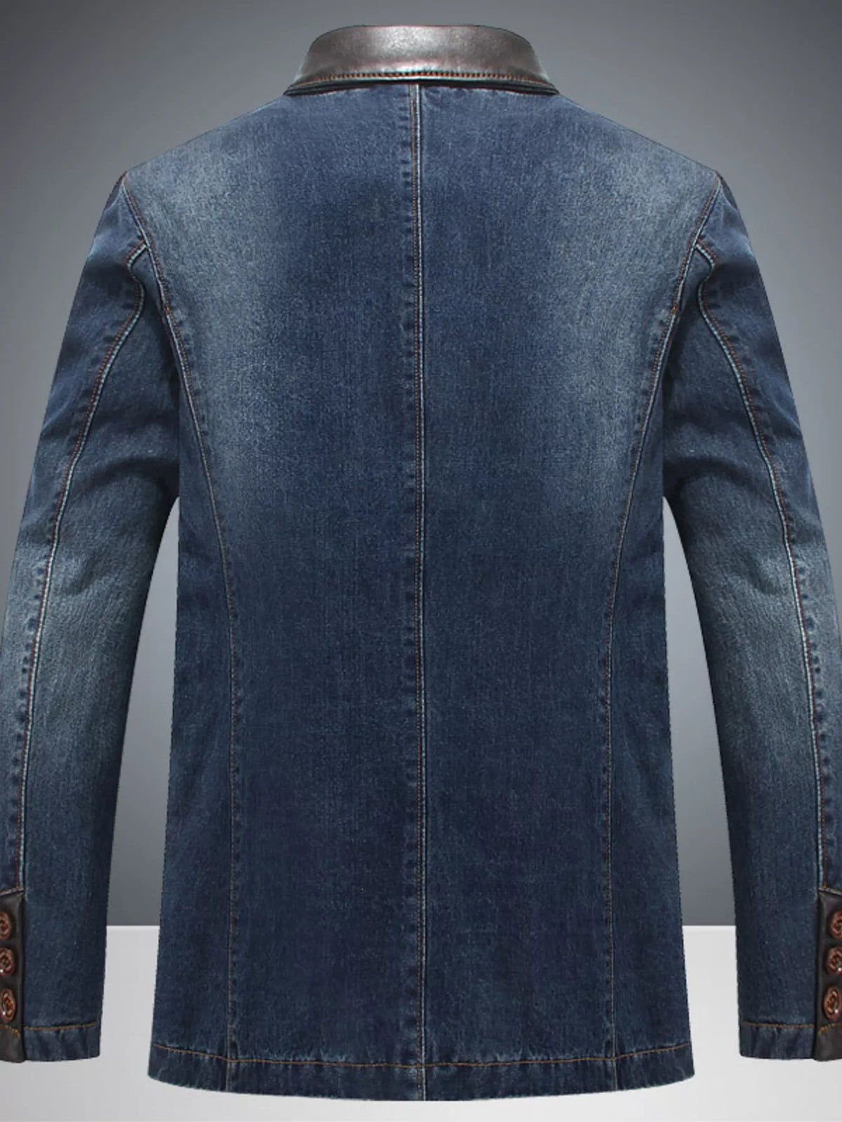 Men's Plus Size Lapel Collar Button Up Denim Blazer | STAHlin RADIANCE