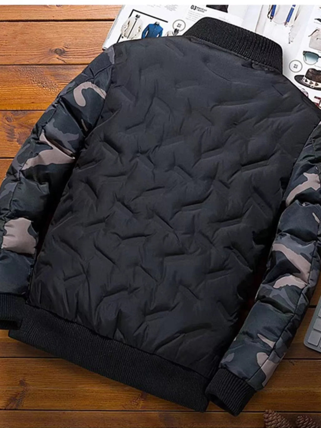 Men's Full Size Camouflage Padded Bomber Jacket Plus Size | STAHlin RADIANCE