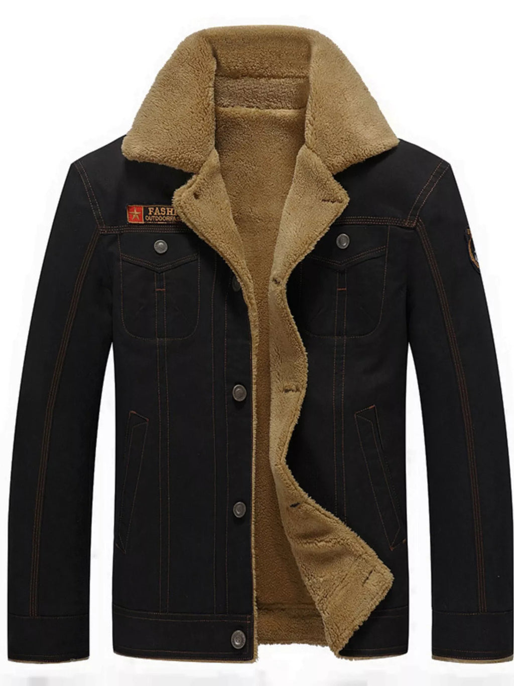 Men's Plus Size Button Up Fleece Lined Jacket | STAHlin RADIANCE
