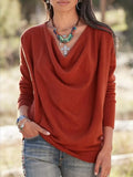Full Size Cowl Neck Long Sleeve Top Plus Size | STAHlin RADIANCE