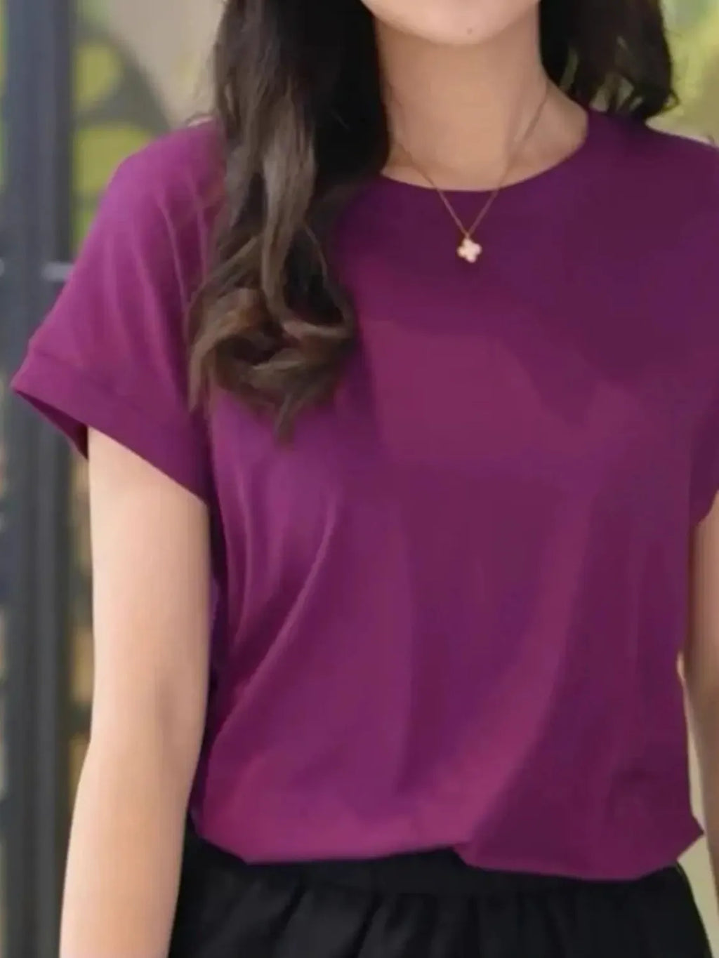 Plus Size Round Neck Short Sleeve T-Shirt | STAHlin RADIANCE