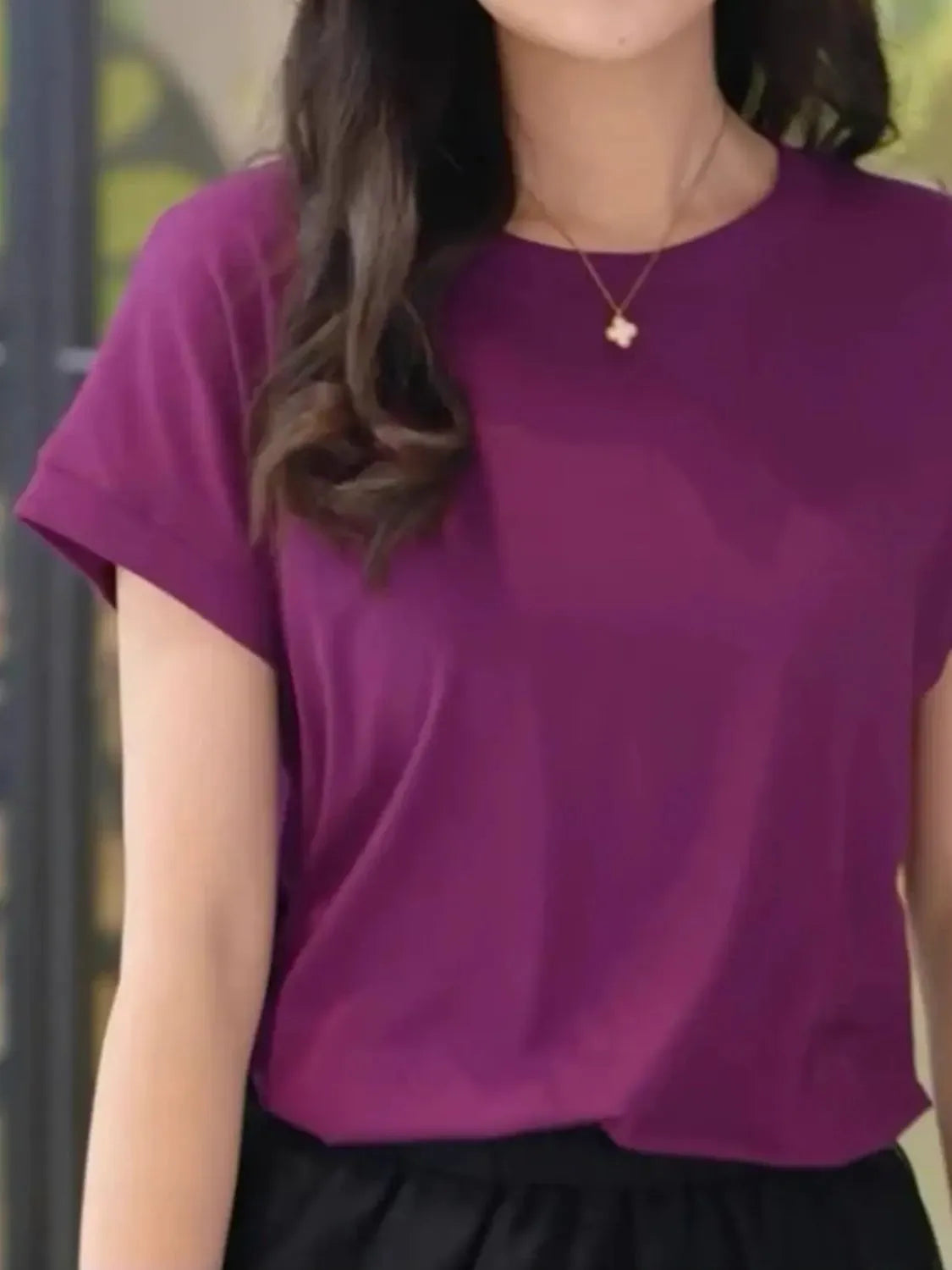 Plus Size Round Neck Short Sleeve T-Shirt | STAHlin RADIANCE