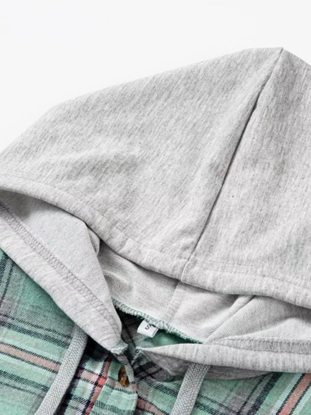 Plaid Button-Up Hooded Shirt with Chest Pocket | STAHlin RADIANCE