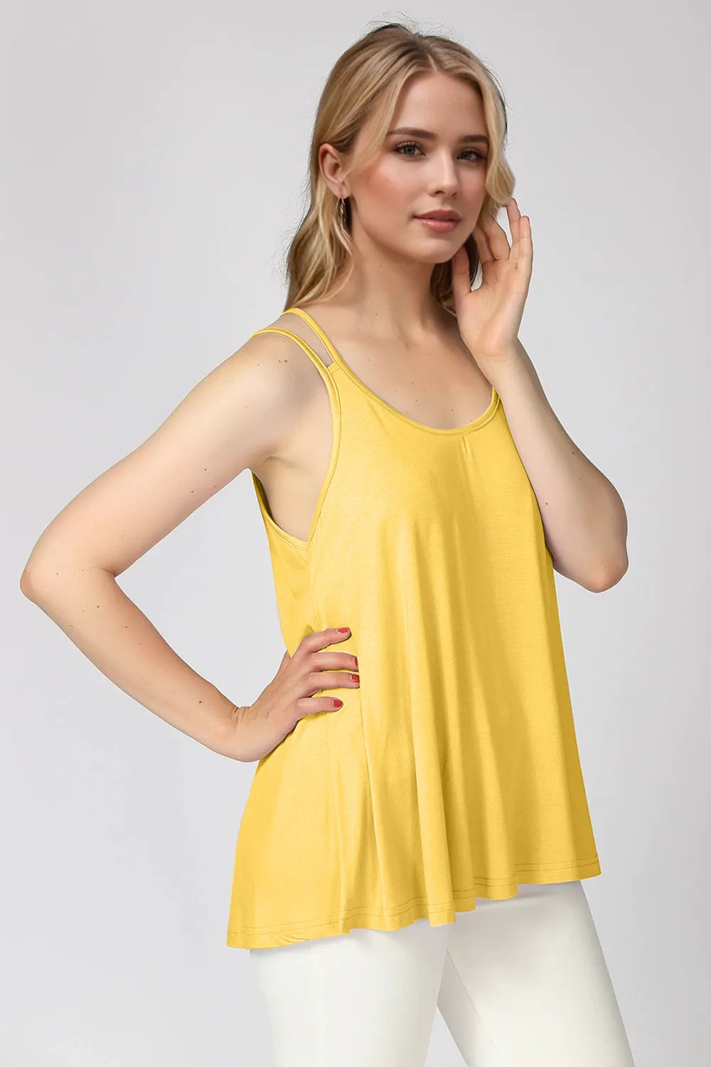 Basic Bae Bamboo Scoop Neck Double Spaghetti Straps Cami | STAHlin RADIANCE