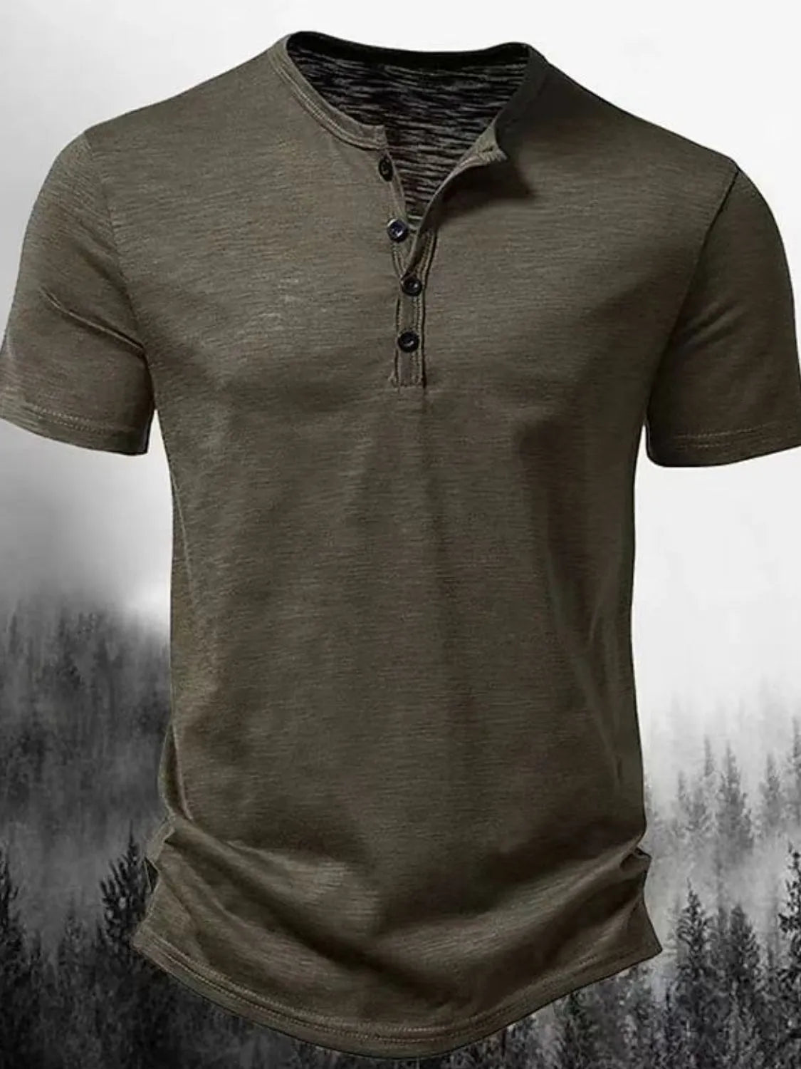 Men's Full Size Button Detail Short Sleeve Polo Plus Size | STAHlin RADIANCE