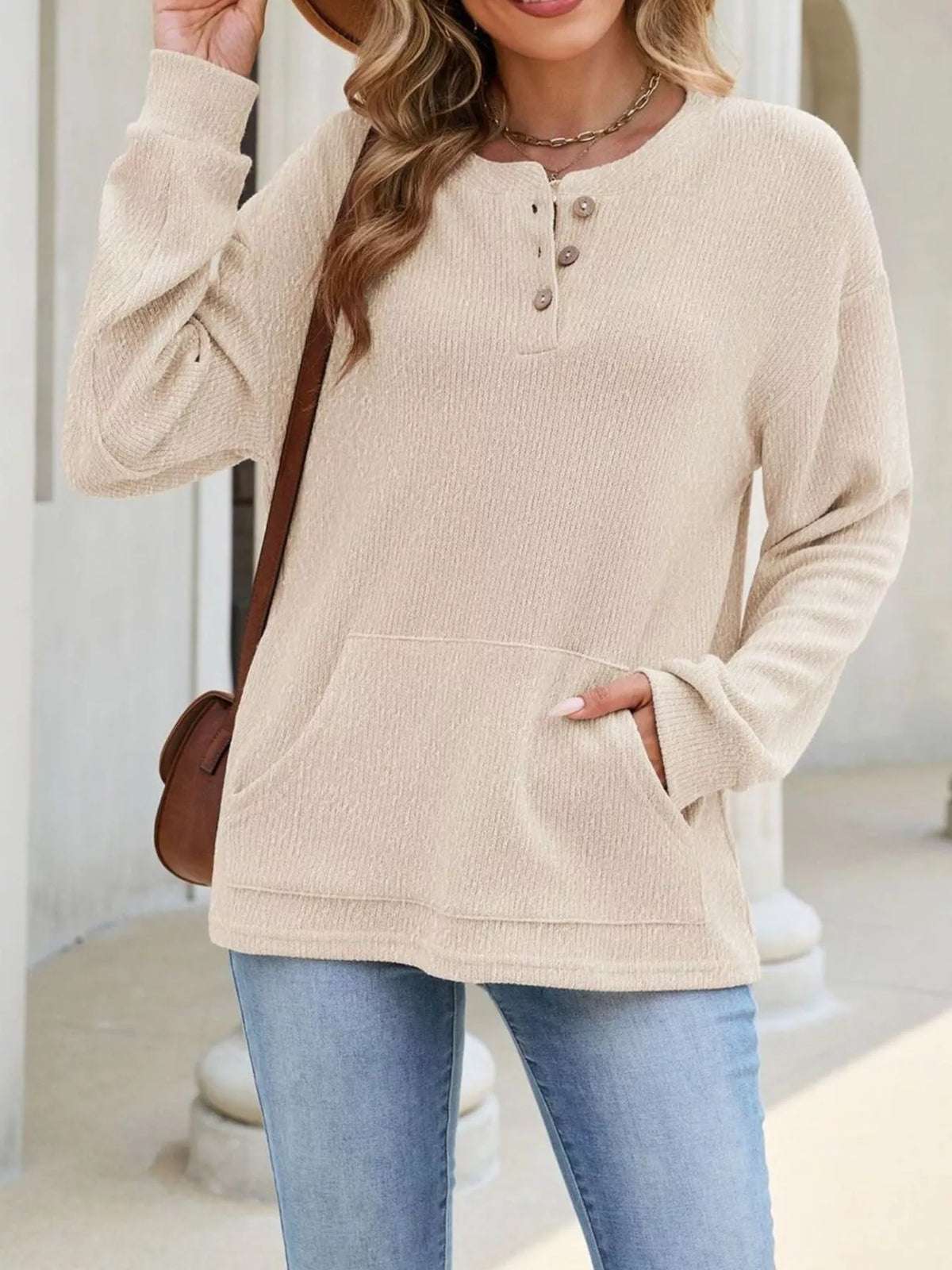 The Darcy Button Sweatshirt | STAHlin RADIANCE