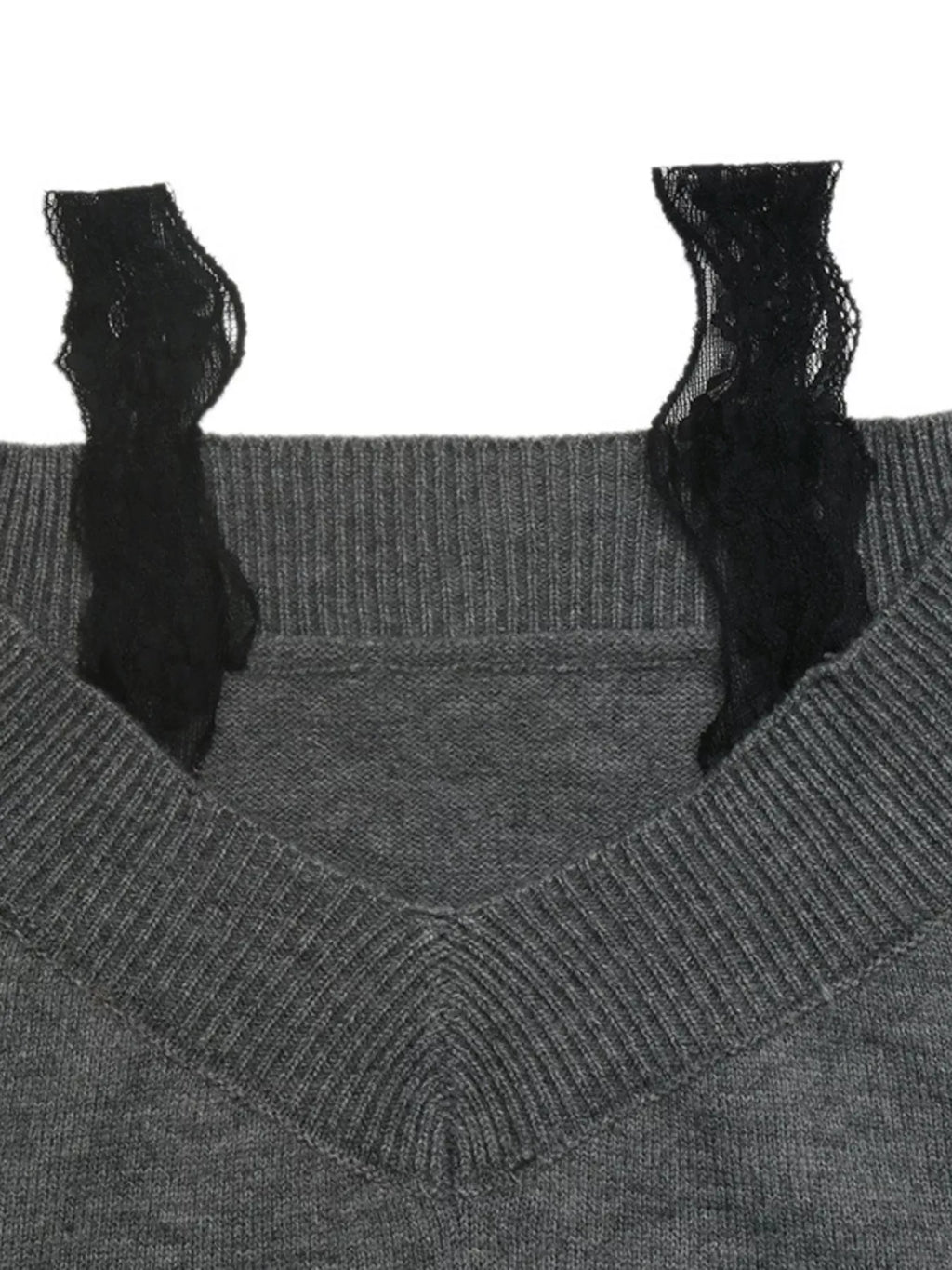 Off-Shoulder Lace Trim Sweater | STAHlin RADIANCE