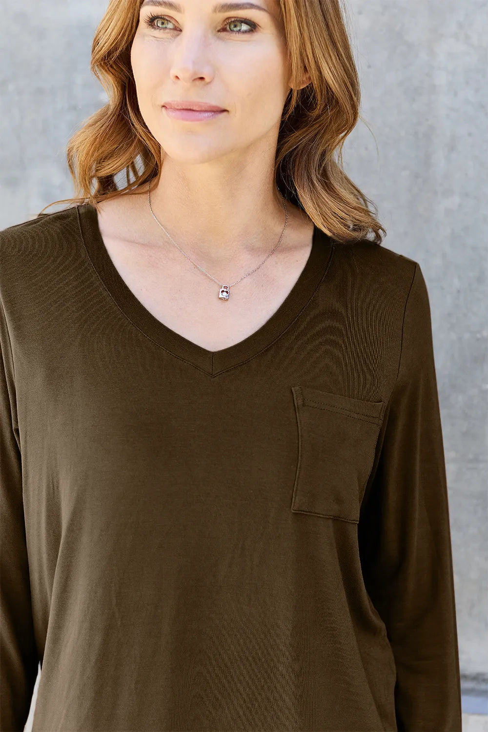 Basic Bae Full Size V-Neck Long Sleeve Top | STAHlin RADIANCE