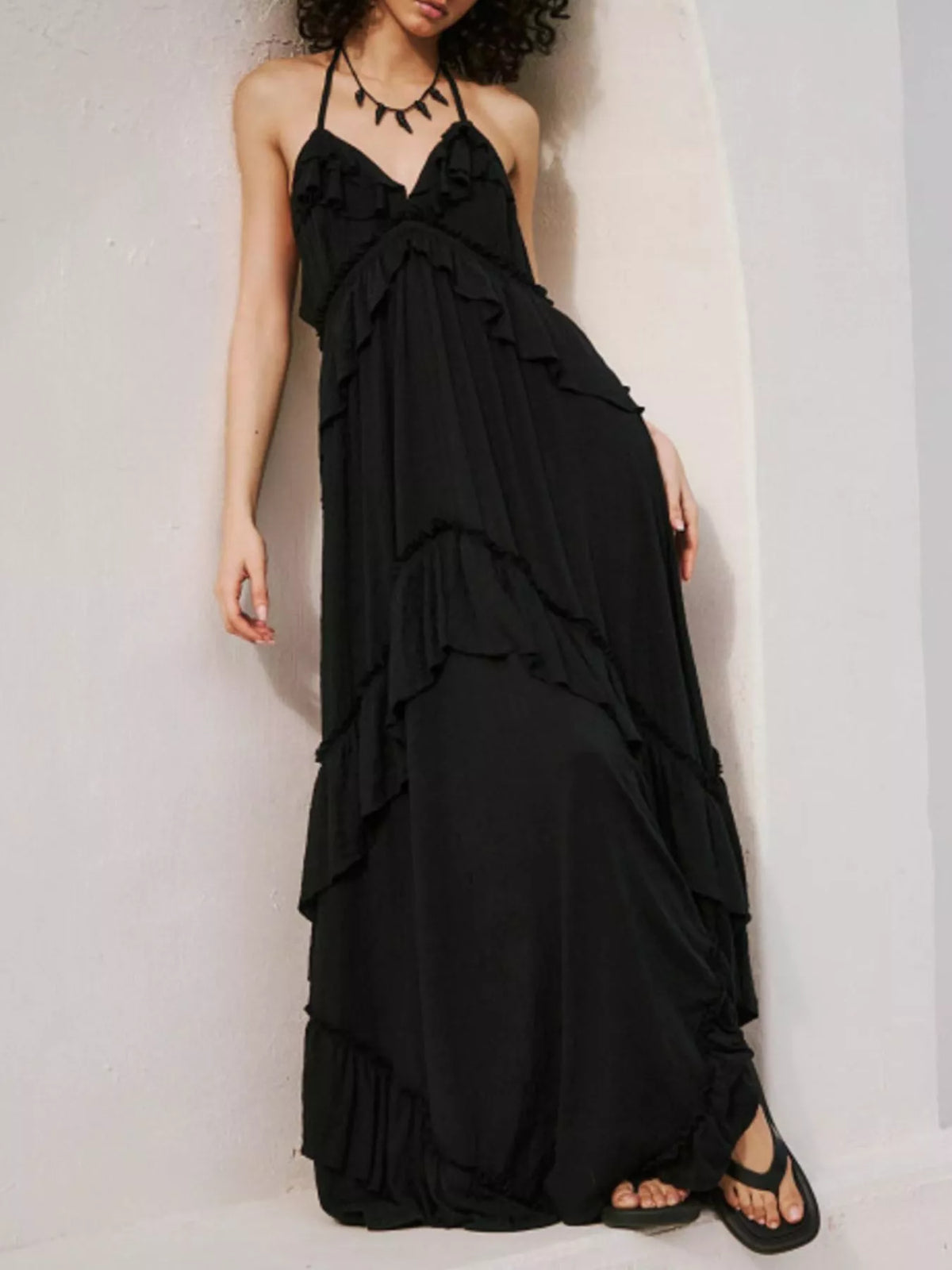 Ruffled Halter Neck Maxi Dress | STAHlin RADIANCE