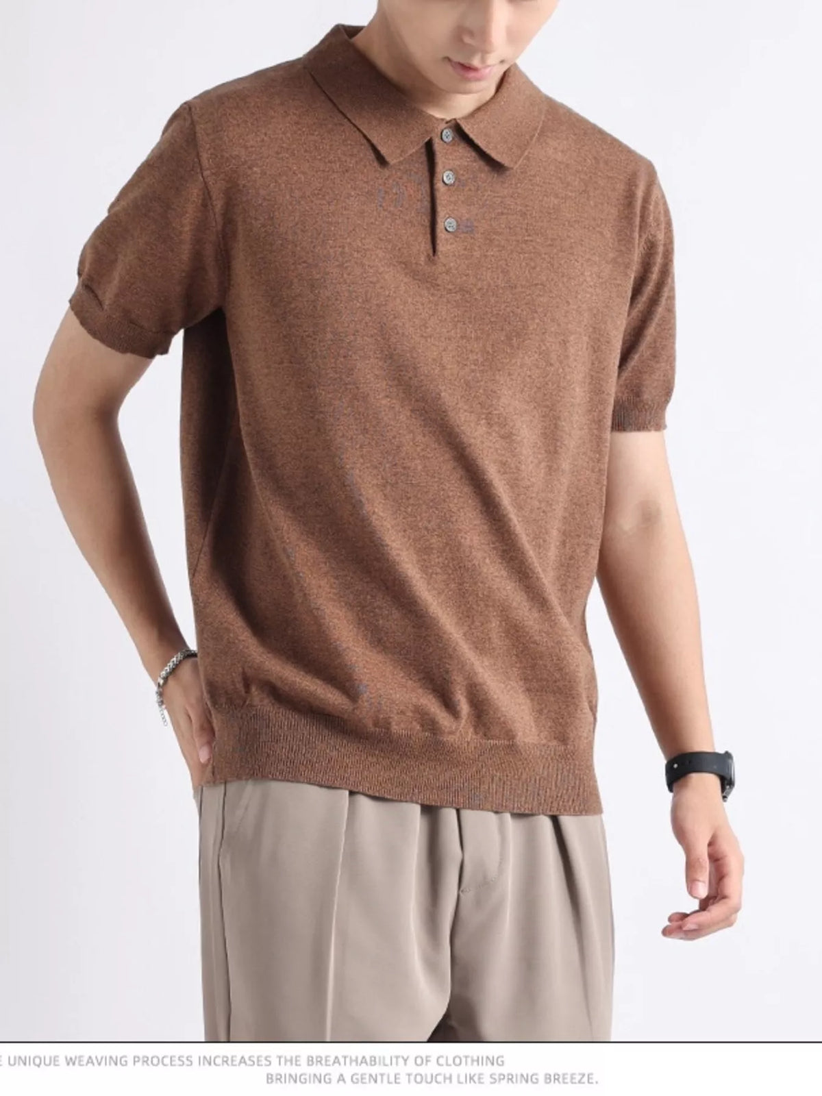 Men's Plus Size Button Detail Short-Sleeve Polo | STAHlin RADIANCE