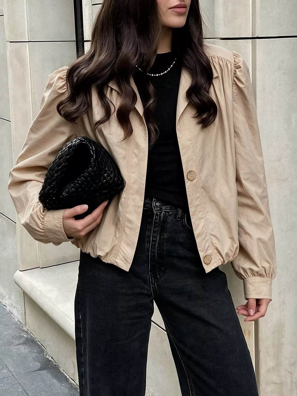 Button-Down Puff-Sleeve Jacket | STAHlin RADIANCE
