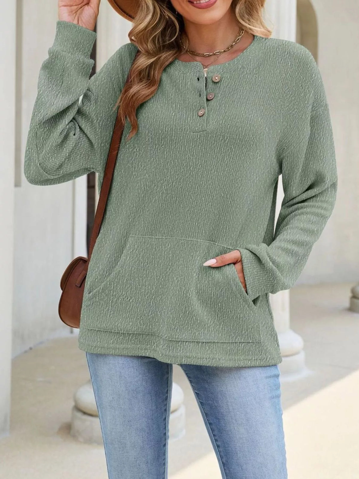 The Darcy Button Sweatshirt | STAHlin RADIANCE
