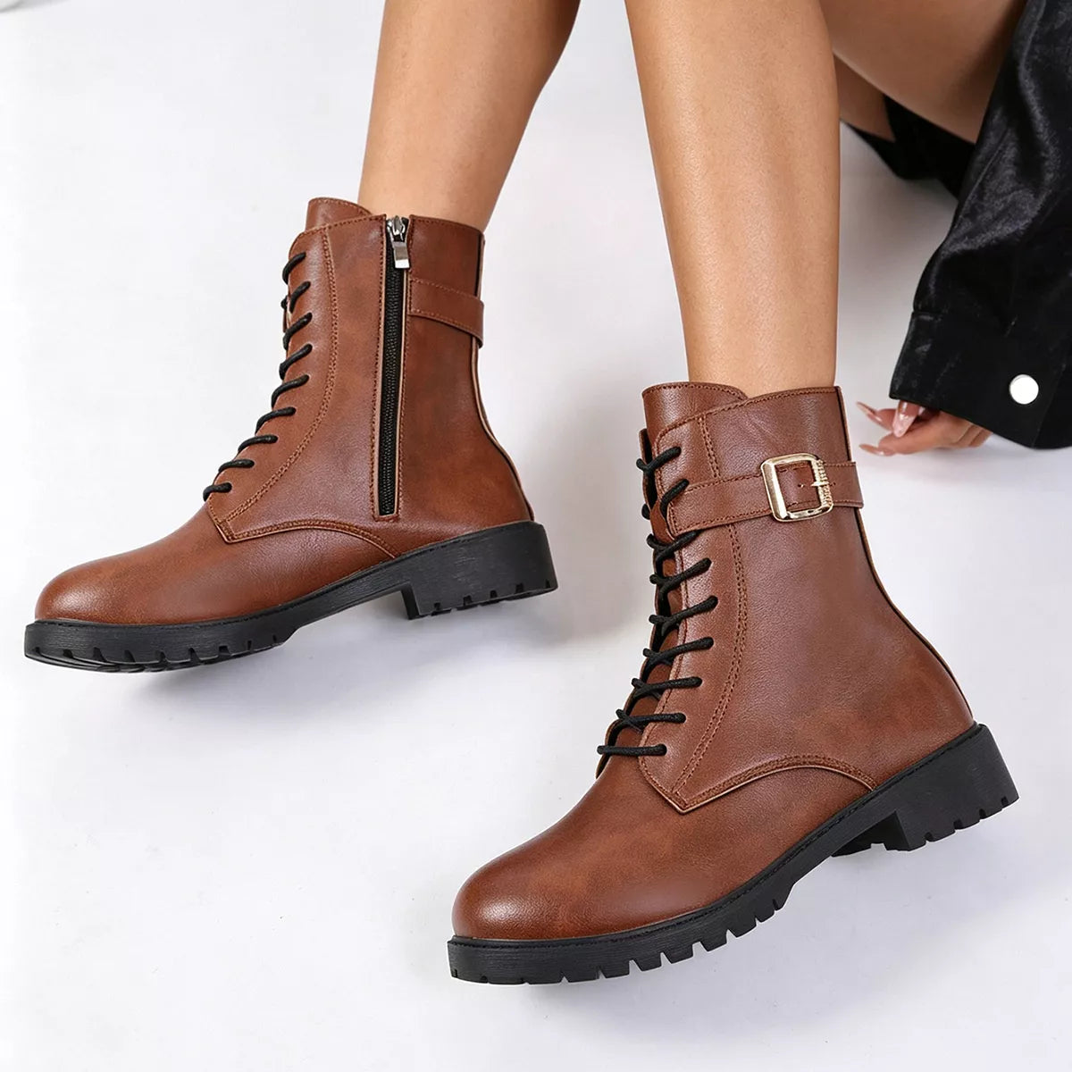 Round Toe Lace Up Boots | STAHlin RADIANCE