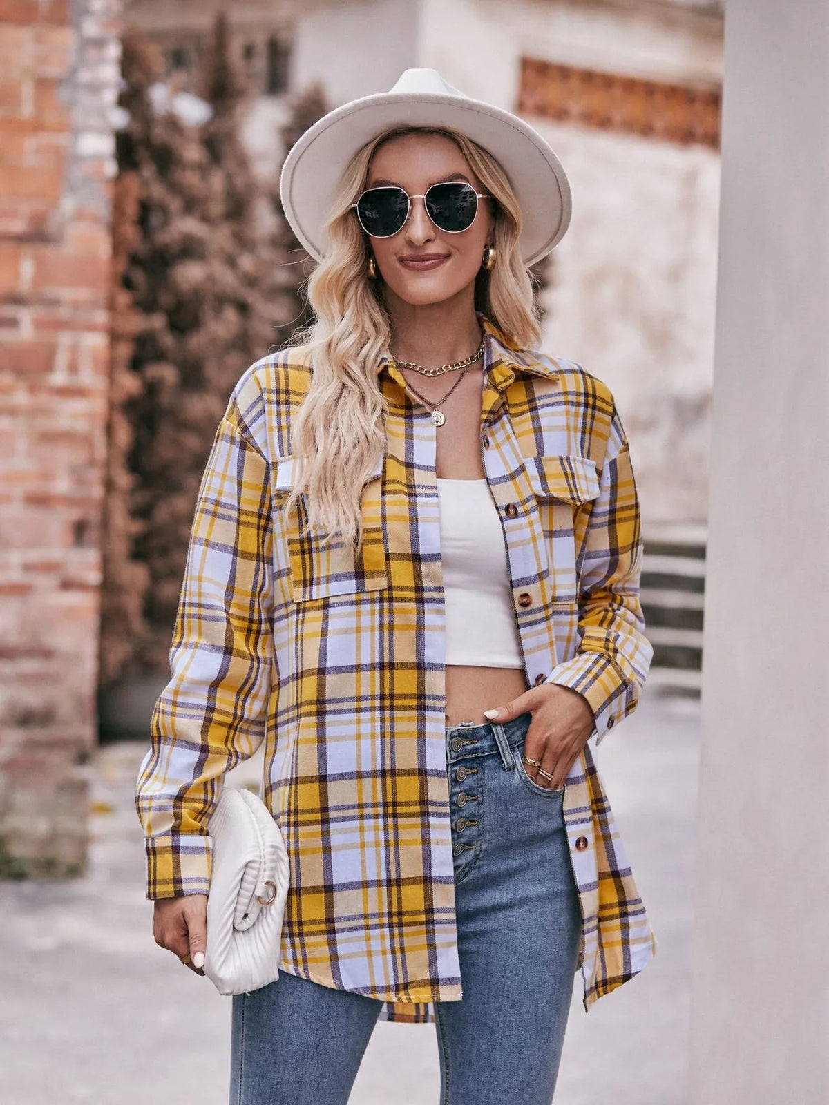 Plaid Button-Down Long Sleeve Shirt | STAHlin RADIANCE