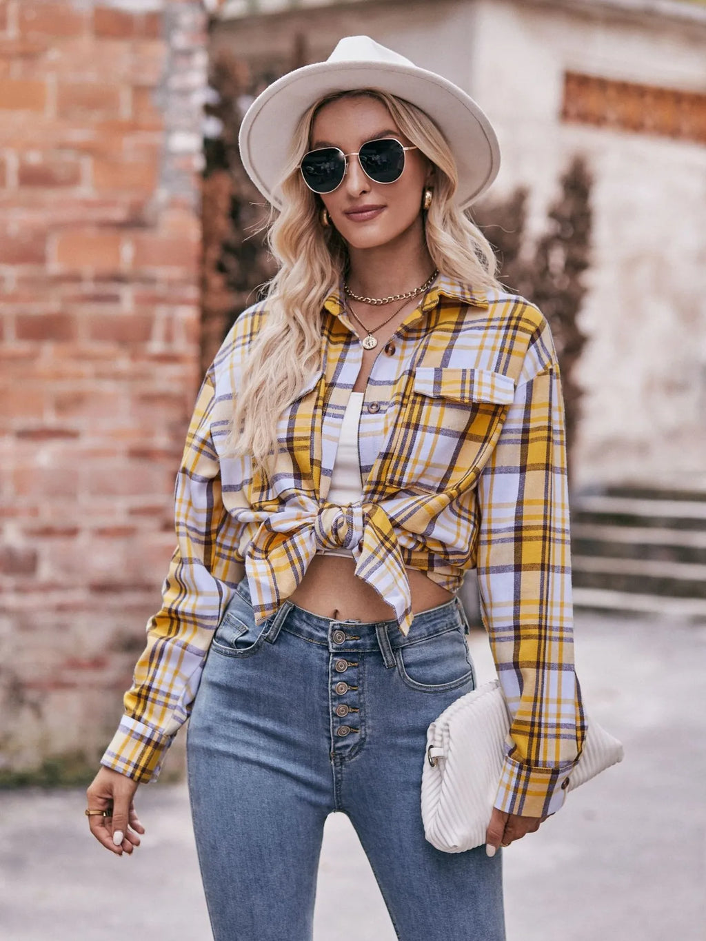 Plaid Button-Down Long Sleeve Shirt | STAHlin RADIANCE
