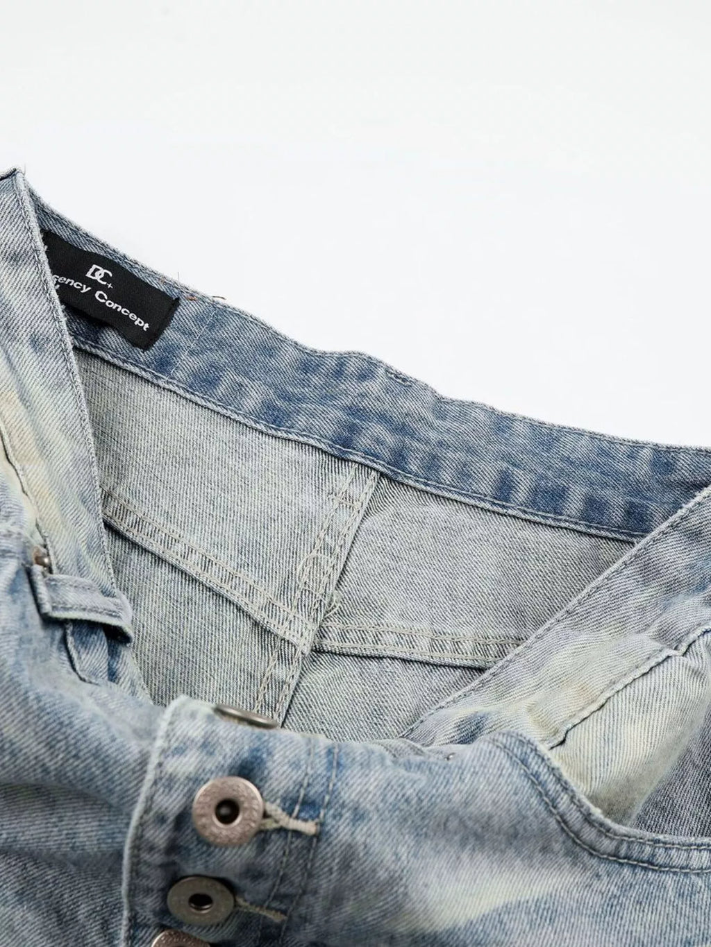 Men's High-Waisted Button-Fly Wide-Leg Vintage Washed Jeans | STAHlin RADIANCE