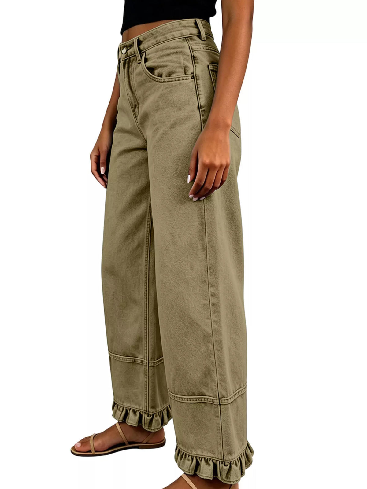 The Nova Ruffle Hem Wide-Leg Jeans | STAHlin RADIANCE