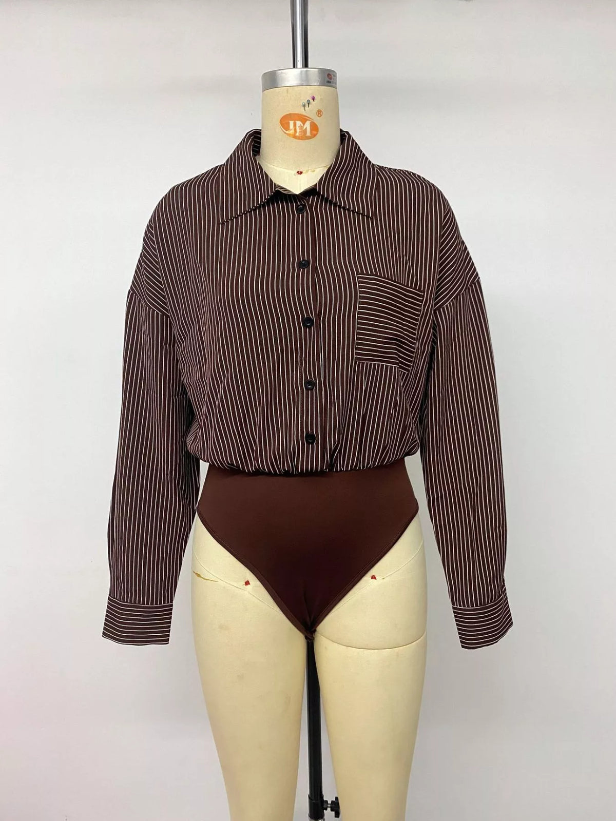 Striped Button-Up Bodysuit | STAHlin RADIANCE