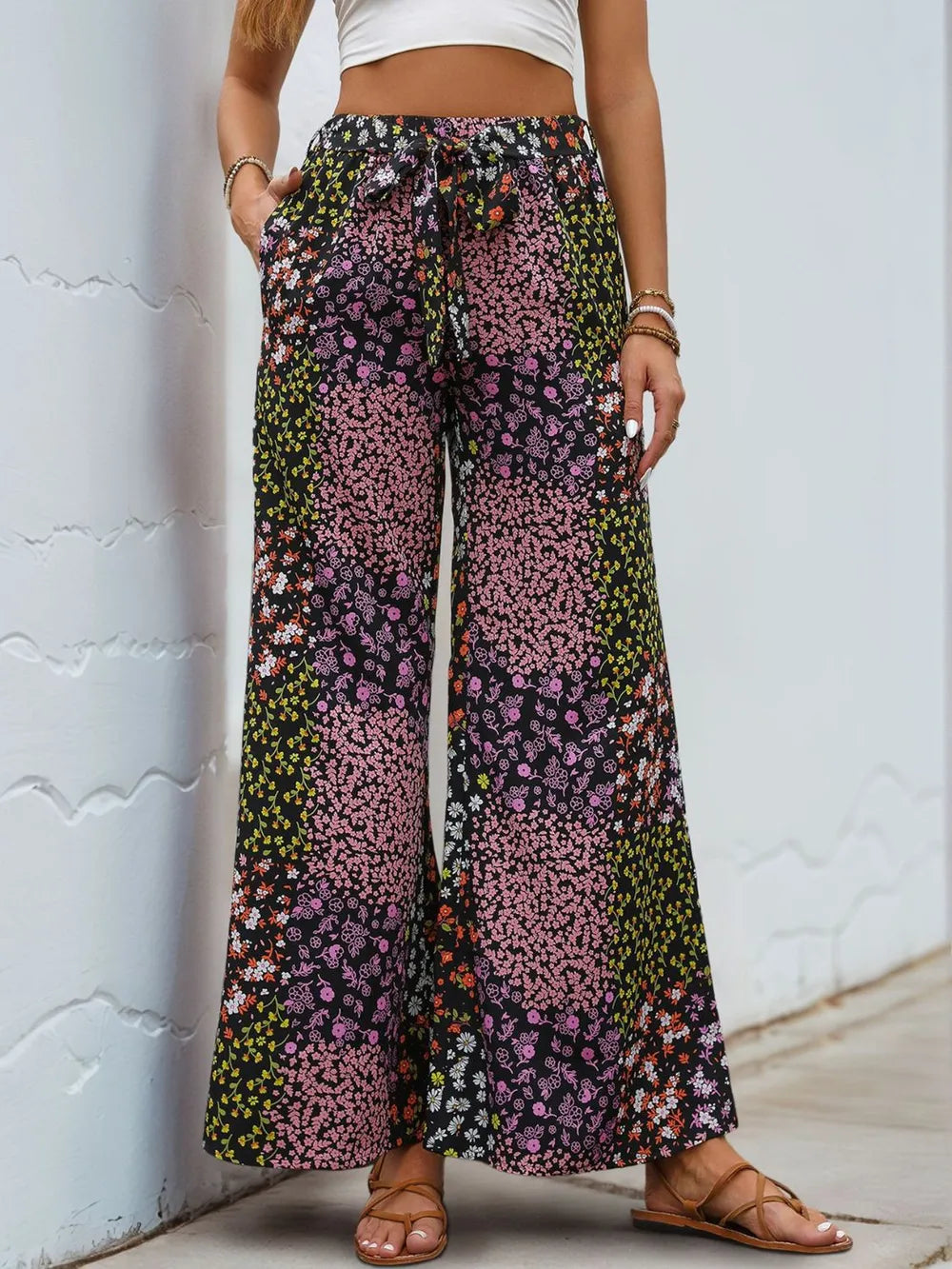 Floral High Rise Wide Leg Pants | STAHlin RADIANCE
