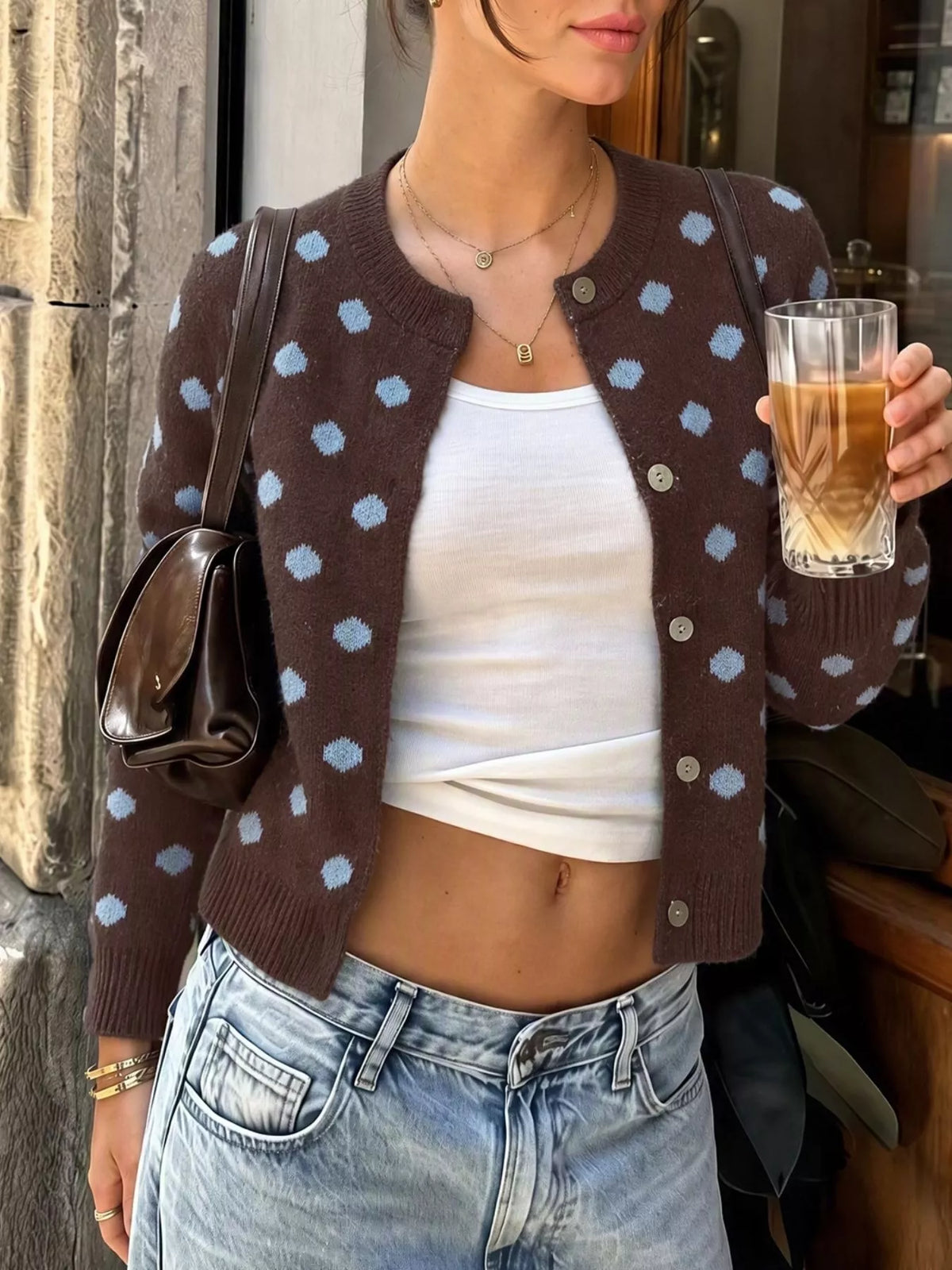 Polka Dot Button Up Cardigan | STAHlin RADIANCE