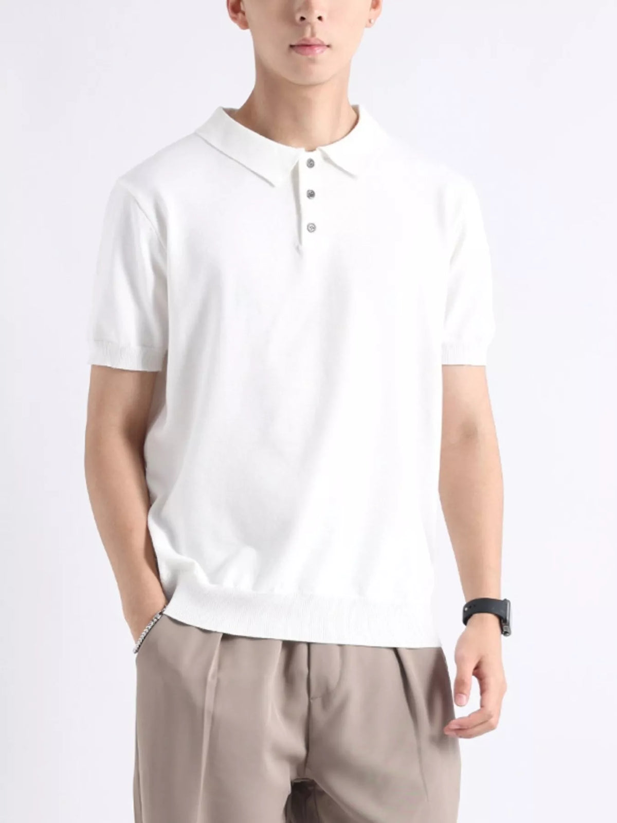 Men's Plus Size Button Detail Short-Sleeve Polo | STAHlin RADIANCE