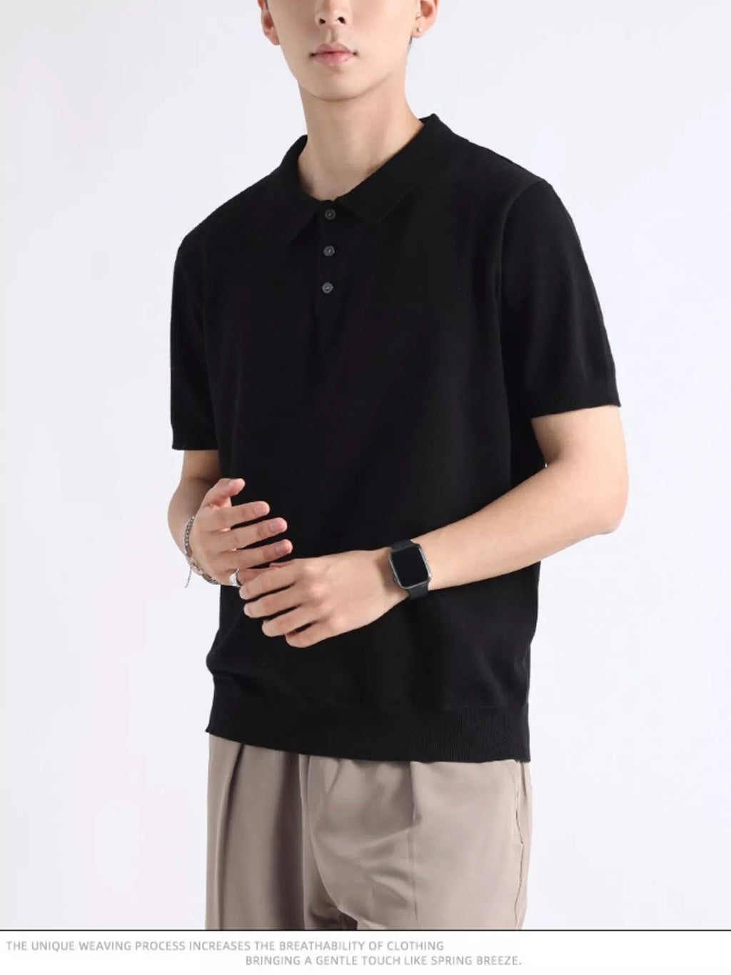 Men's Plus Size Button Detail Short-Sleeve Polo | STAHlin RADIANCE