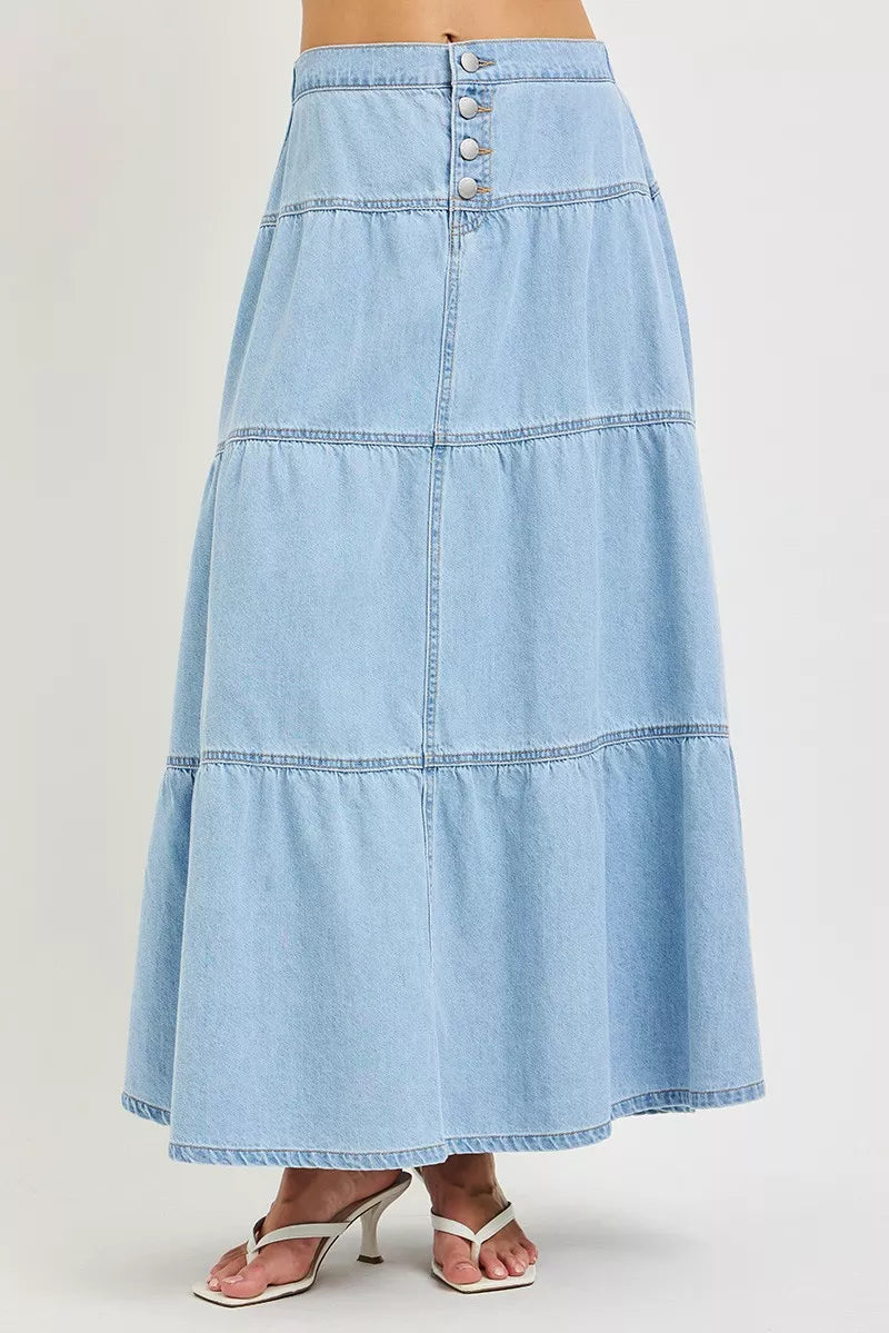 RISEN High Rise Ruffle Long Skirts | STAHlin RADIANCE