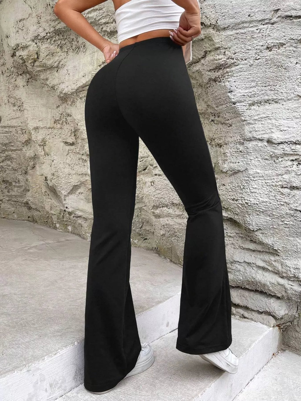 High-Waisted V-Cut Flare Leg Pants | STAHlin RADIANCE
