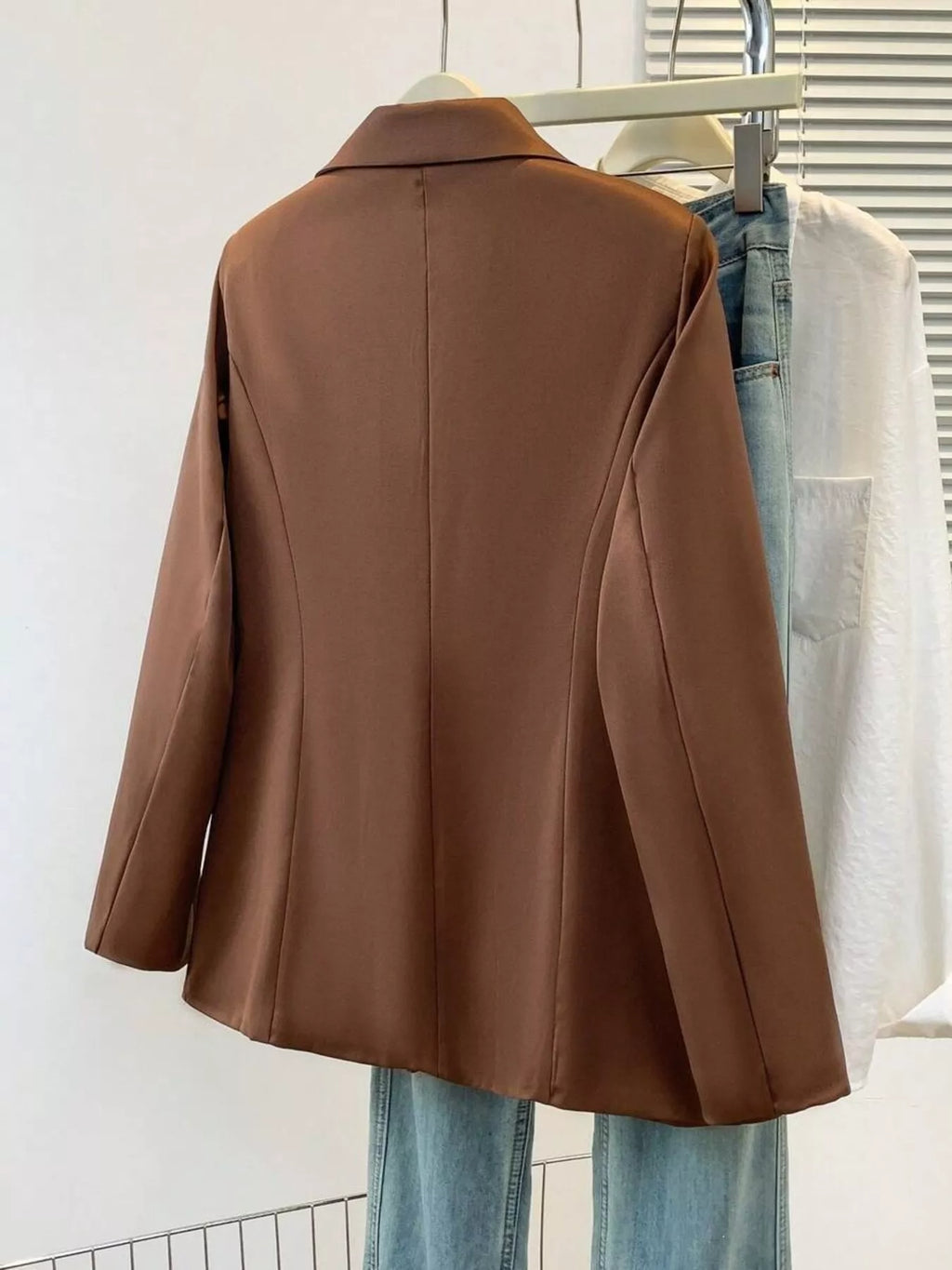 Full Size Single-Breasted Lapel Collar Blazer Plus Size | STAHlin RADIANCE
