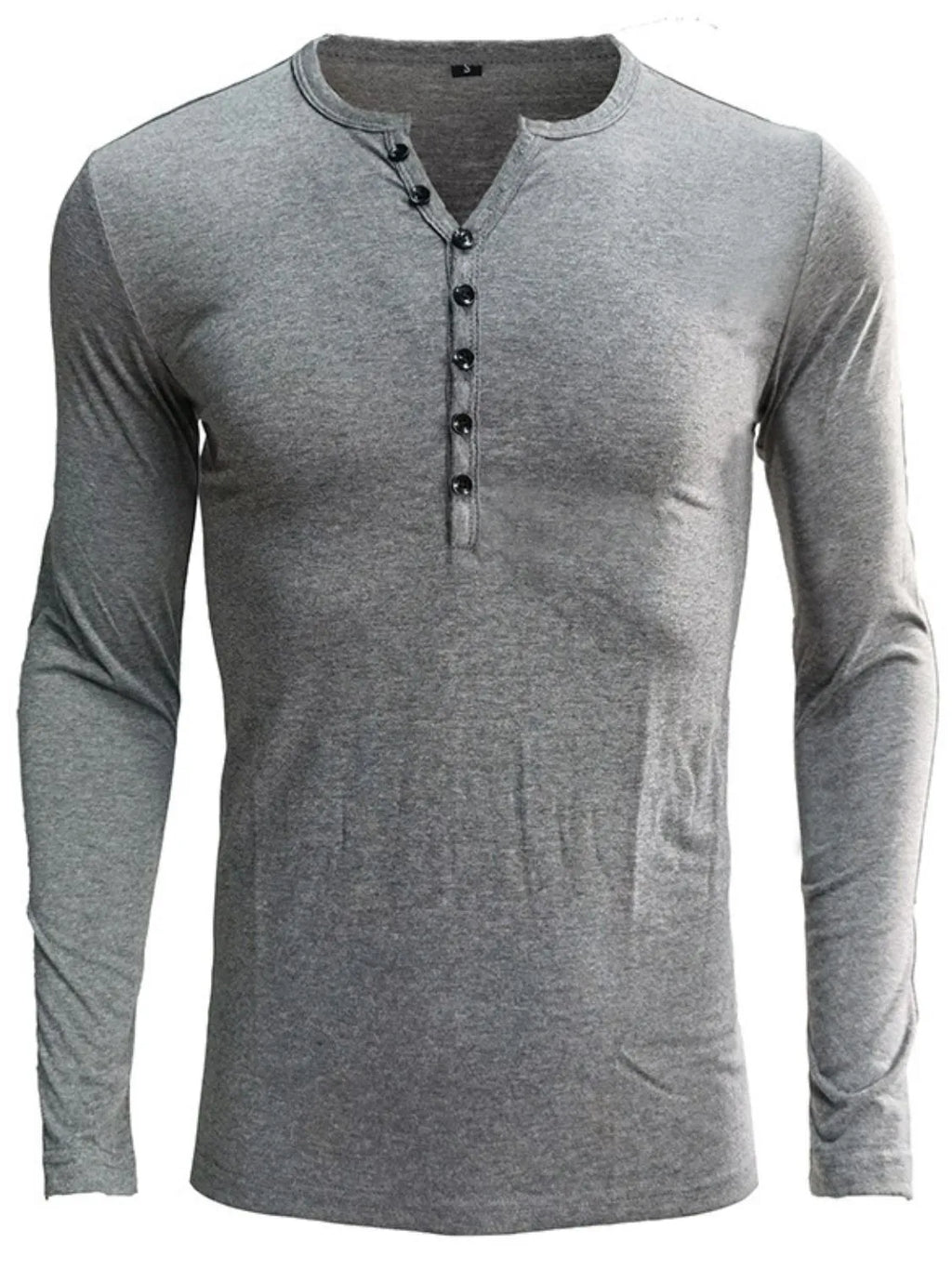 Men's Full Size Notched Long Sleeve Top Plus Size | STAHlin RADIANCE