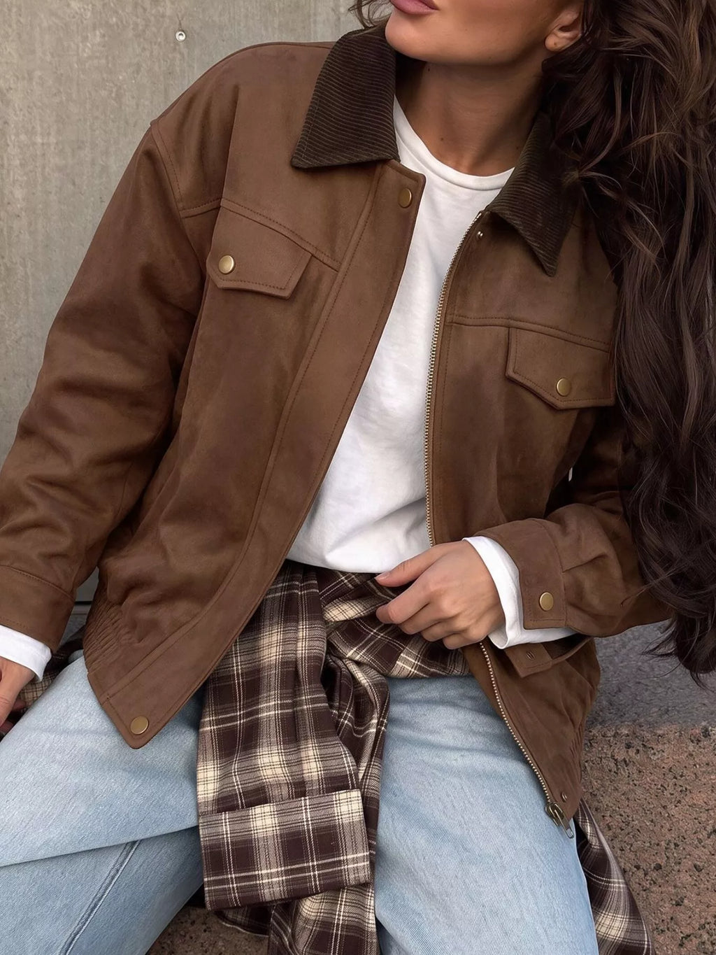 Corduroy Collar Zip-Up Jacket | STAHlin RADIANCE
